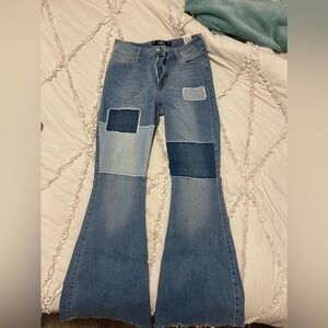 Flared Patchwork Jeans